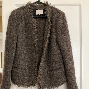 IRO Coffey Open Front Knit Jacket in Brown Size 40 (US 8)